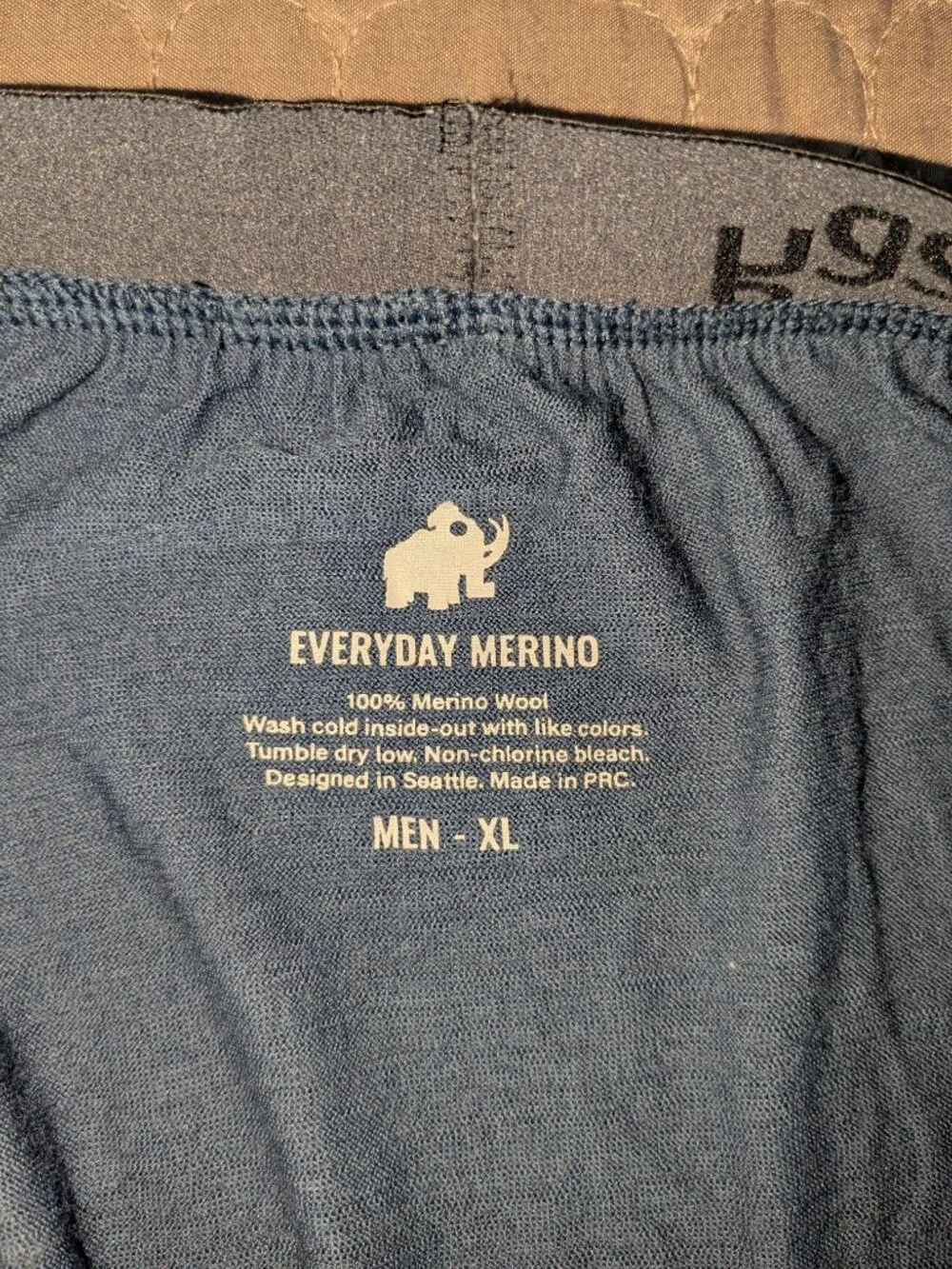 Woolly Everyday Mens Boxer Briefs Underwear Size XL Navy Blue Merino Wool Flaw